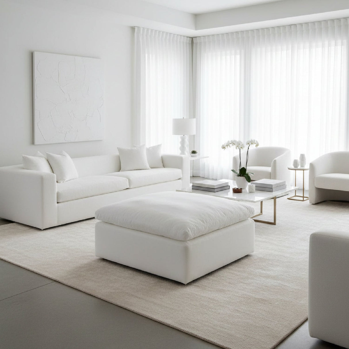 Modern European furniture - Square Modern Classic Ottoman - www.oroa.com
