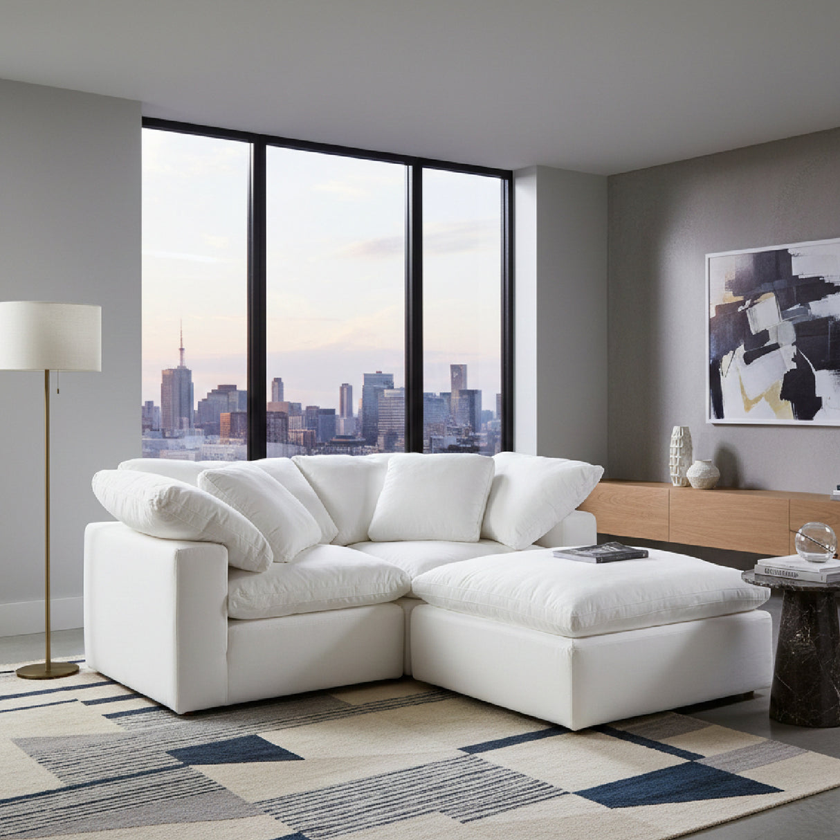 Modern European furniture - Scandi-Style Modular Sectional Sofa - www.oroa.com