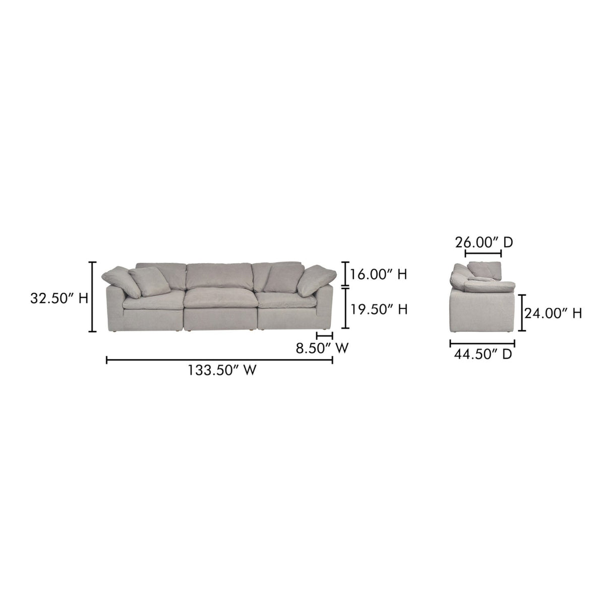 Modern European furniture - Fabric Upholstered Modular Sofa - www.oroa.com