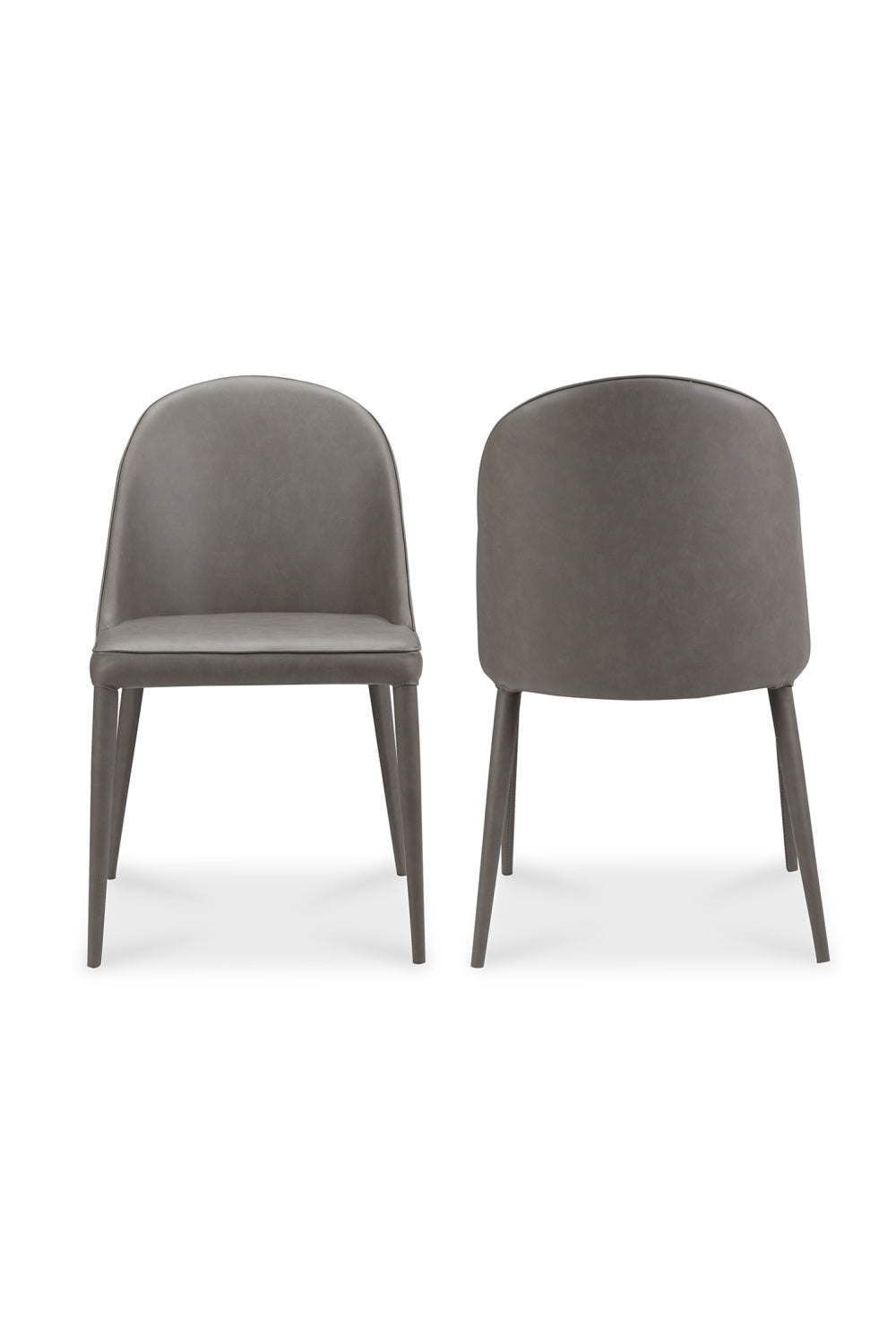Modern European furniture - Gray Vegan Leather Dining Chairs (2) - www.oroa.com