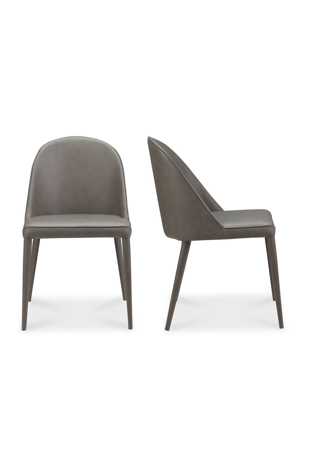 Modern European furniture - Gray Vegan Leather Dining Chairs (2) - www.oroa.com