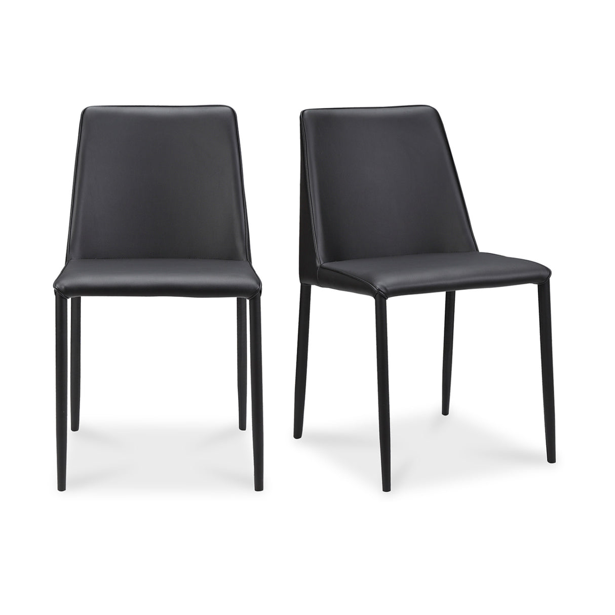 Minimalist Vegan Leather Dining Chairs (2) | Novi Living Nora | Oroa.com