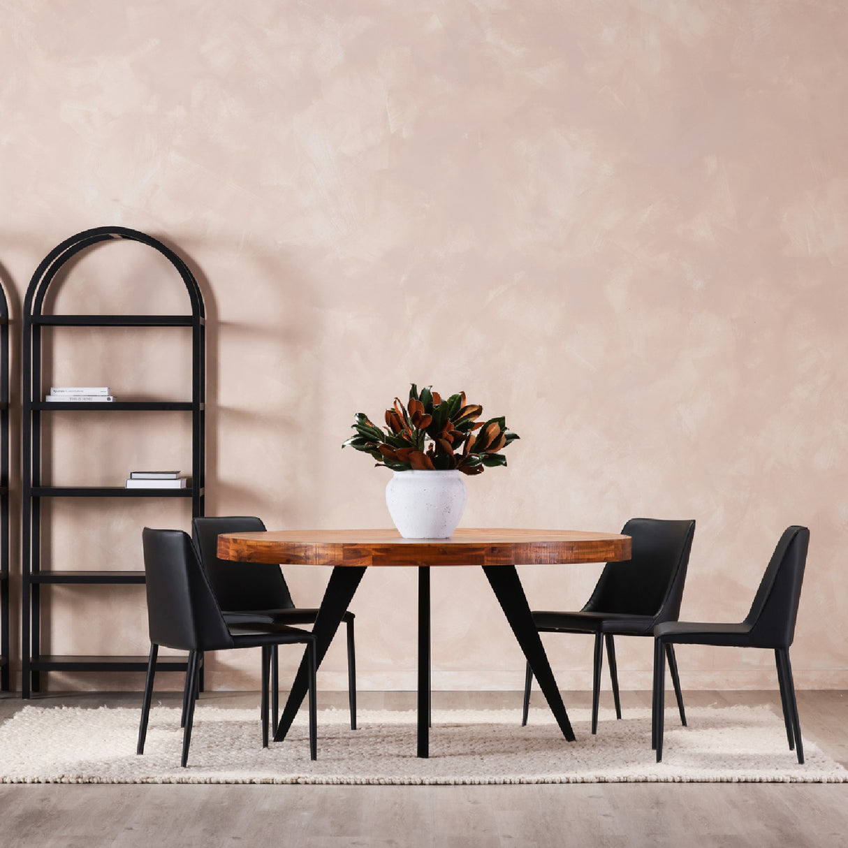 Minimalist Vegan Leather Dining Chairs (2) | Novi Living Nora | Oroa.com