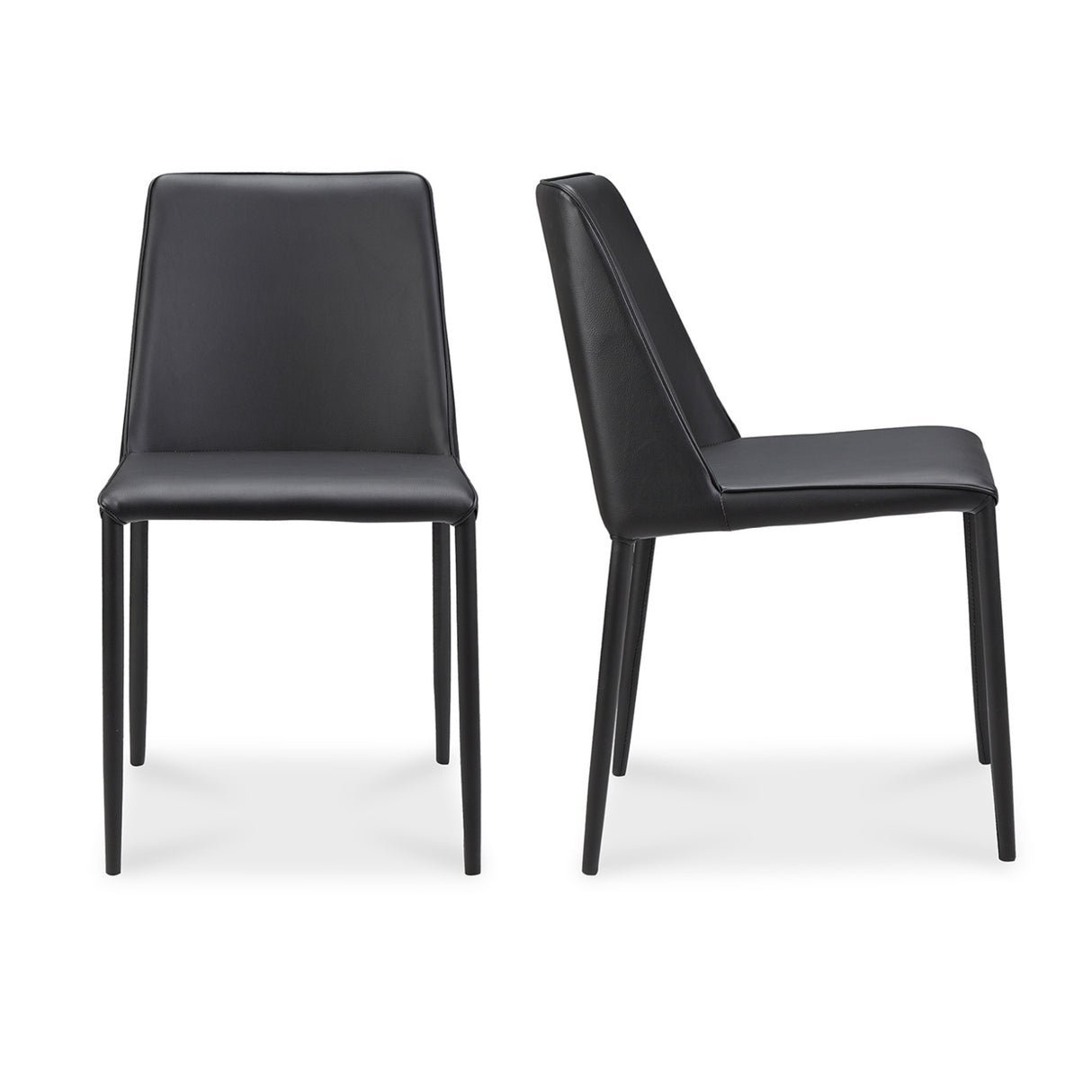 Minimalist Vegan Leather Dining Chairs (2) | Novi Living Nora | Oroa.com