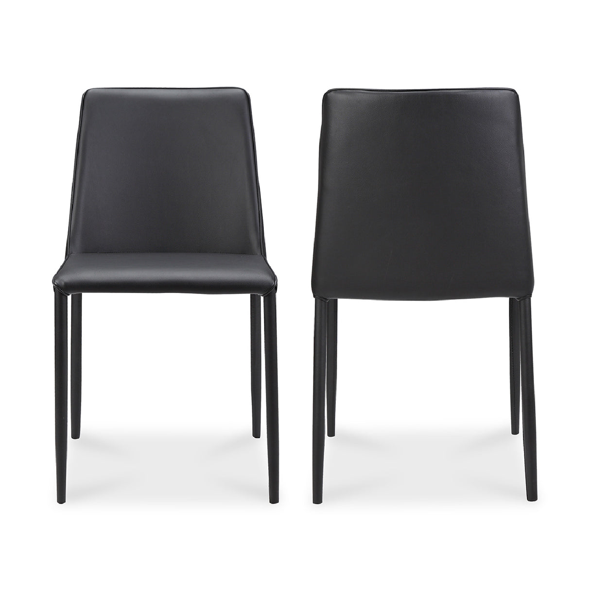 Modern European furniture - Minimalist Vegan Leather Dining Chairs (2) - www.oroa.com