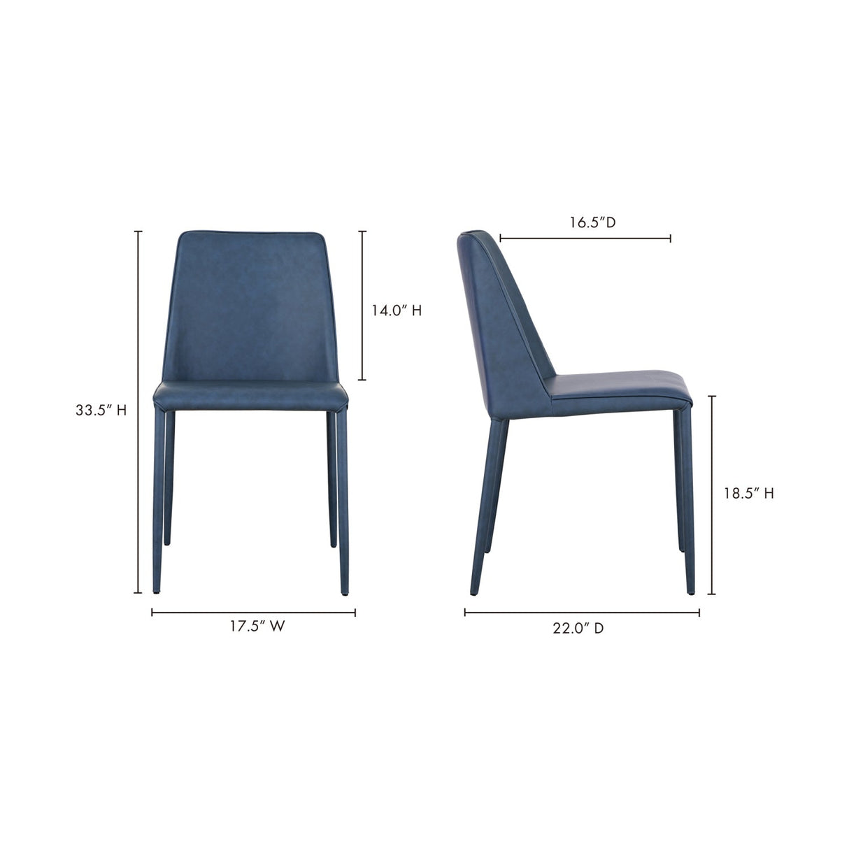 Modern European furniture - Minimalist Vegan Leather Dining Chairs (2) - www.oroa.com