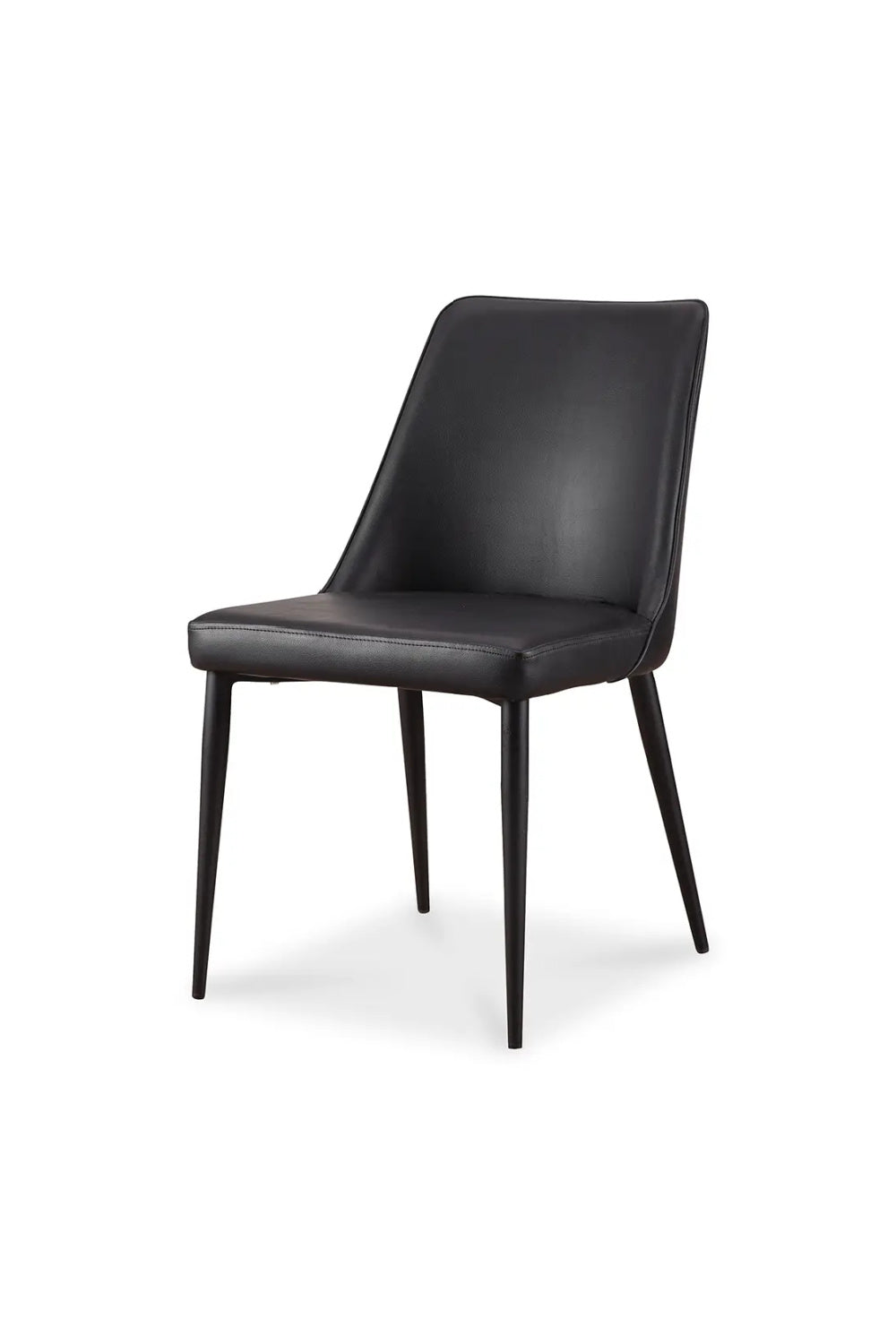 Modern European furniture - Black Vegan Leather Dining Chairs (2) - www.oroa.com