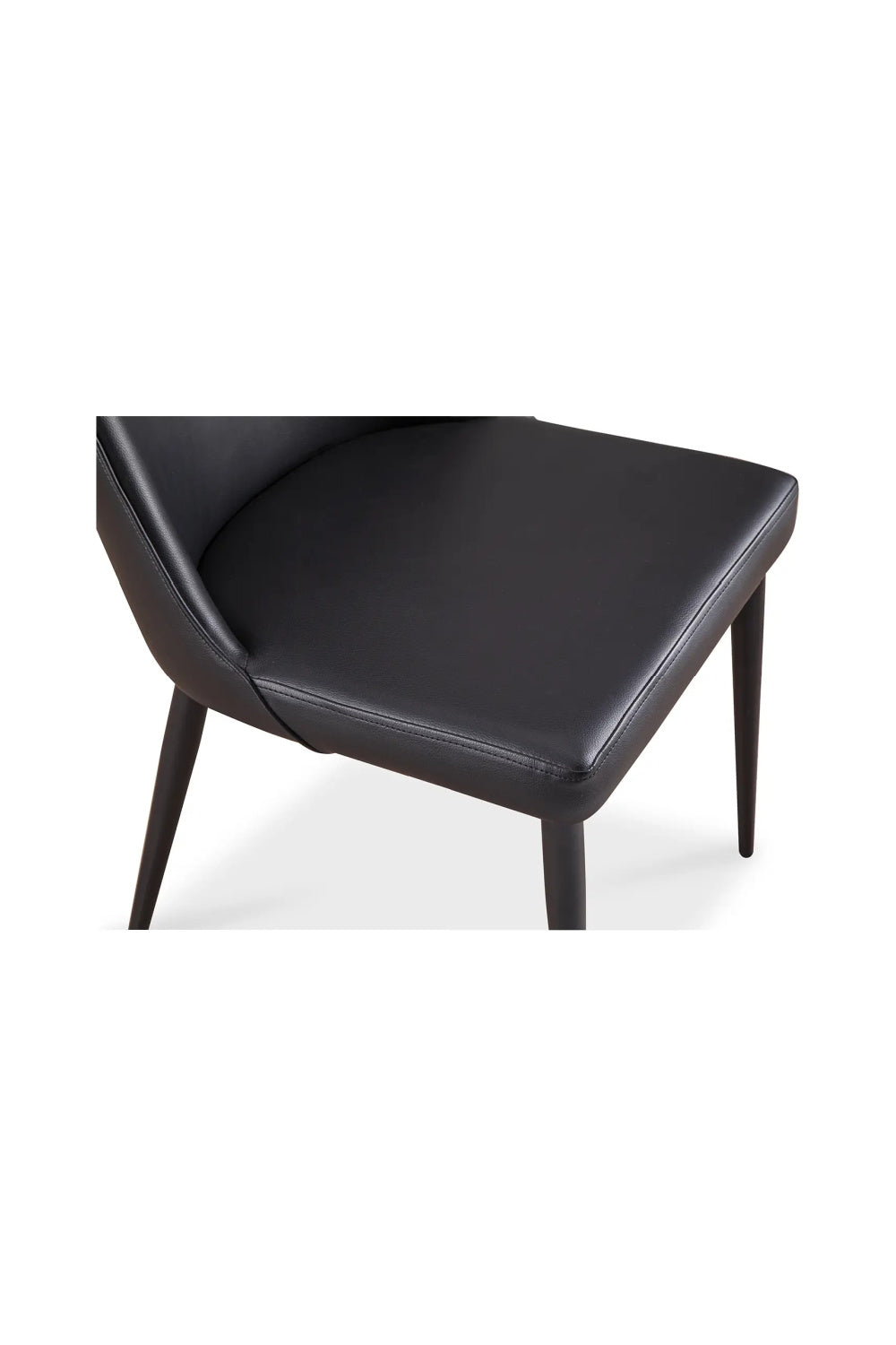 Modern European furniture - Black Vegan Leather Dining Chairs (2) - www.oroa.com