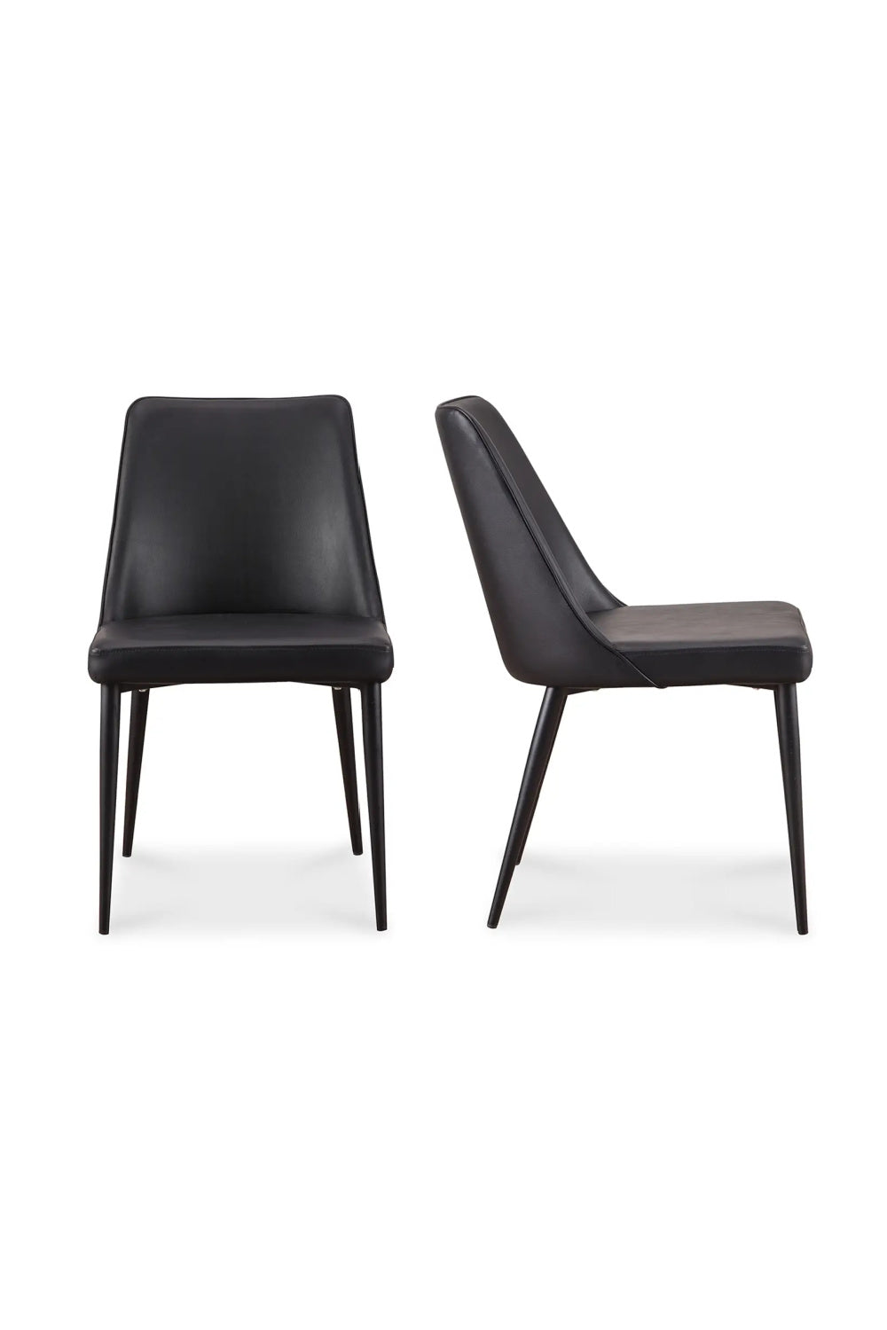 Modern European furniture - Black Vegan Leather Dining Chairs (2) - www.oroa.com