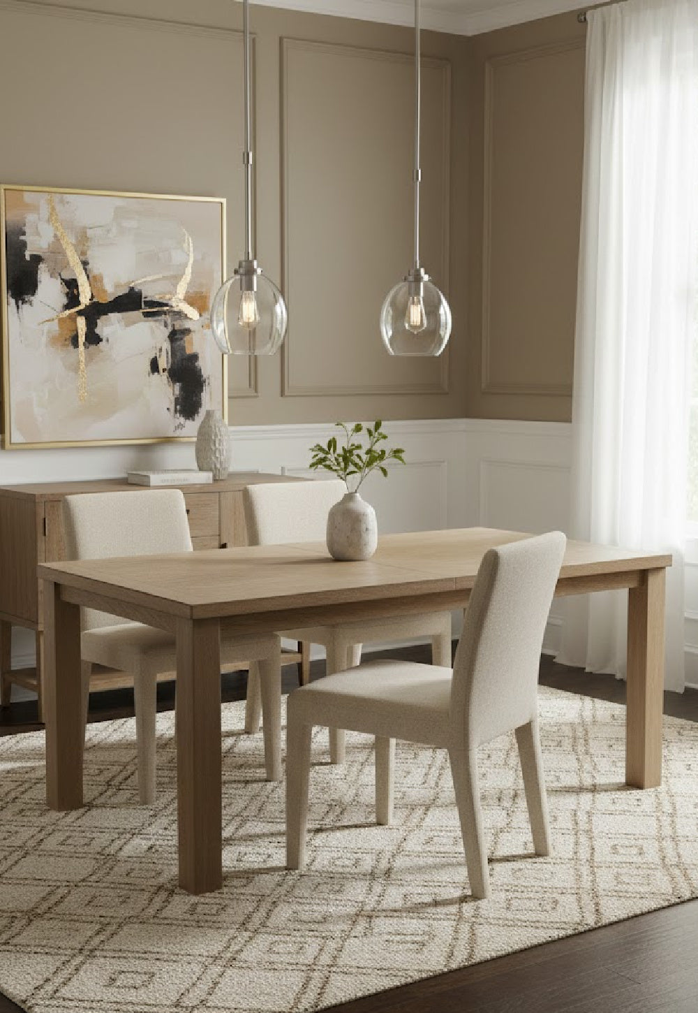 Modern European furniture - Fabric Upholstered Dining Chairs (2) - www.oroa.com