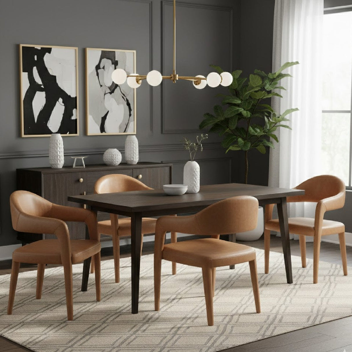Modern European furniture - Upholstered Open-Back Dining Chair - www.oroa.com