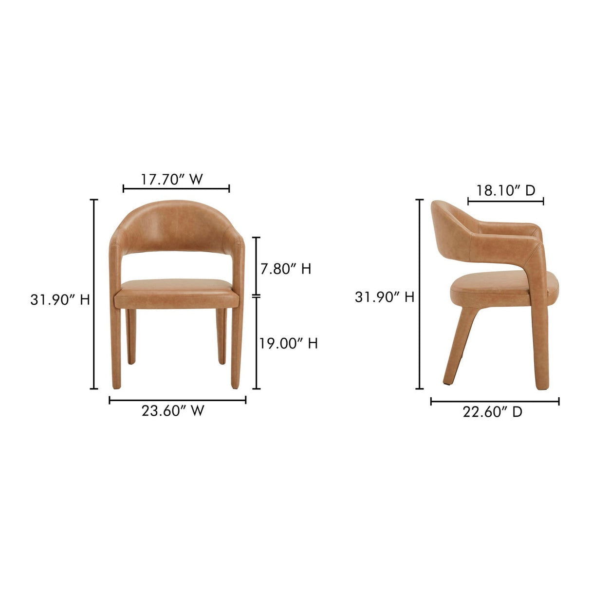 Modern European furniture - Upholstered Open-Back Dining Chair - www.oroa.com