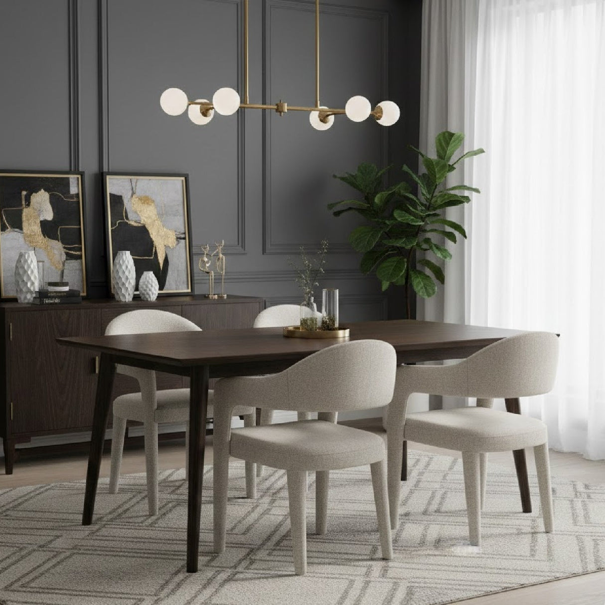 Modern European furniture - Upholstered Open-Back Dining Chair - www.oroa.com