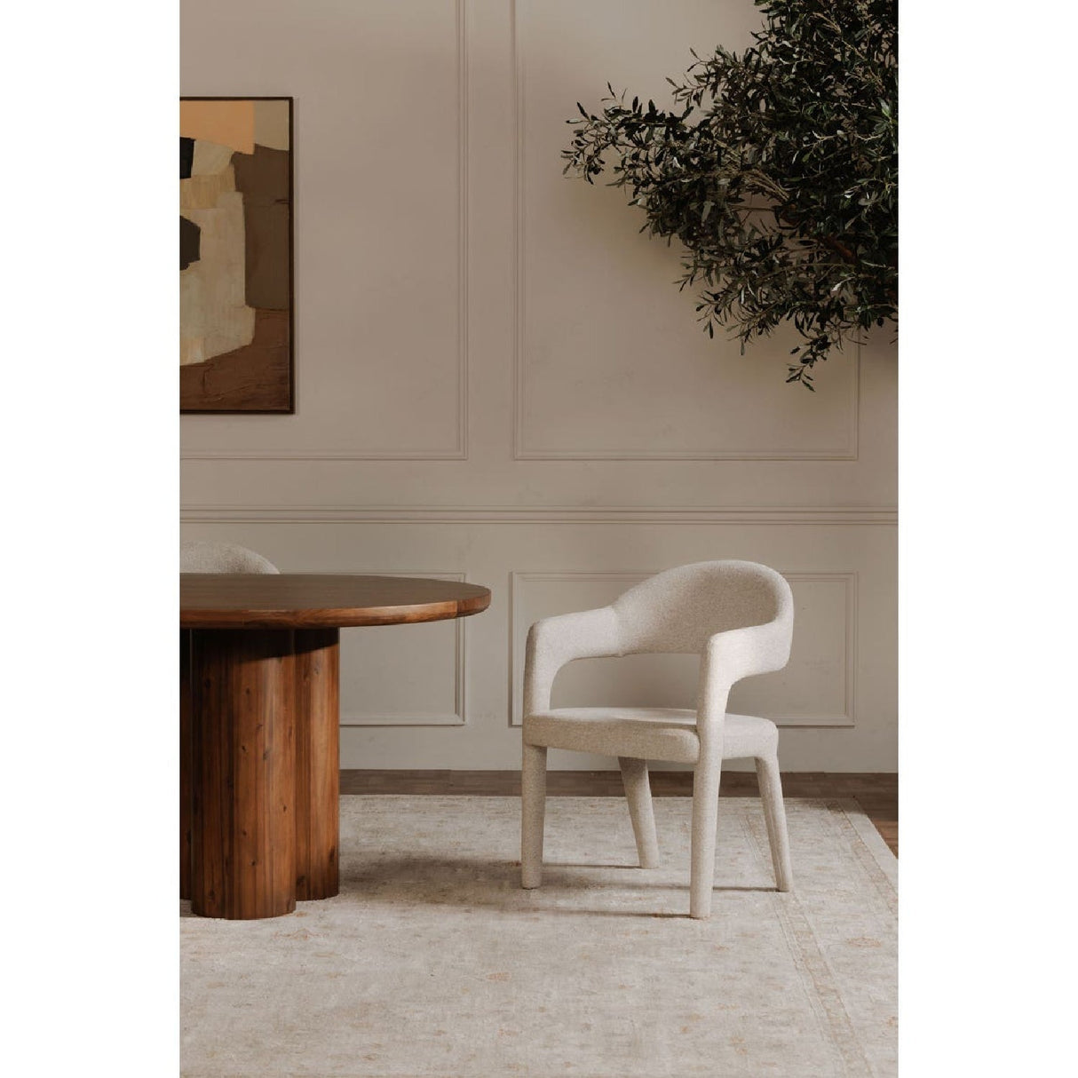 Modern European furniture - Upholstered Open-Back Dining Chair - www.oroa.com