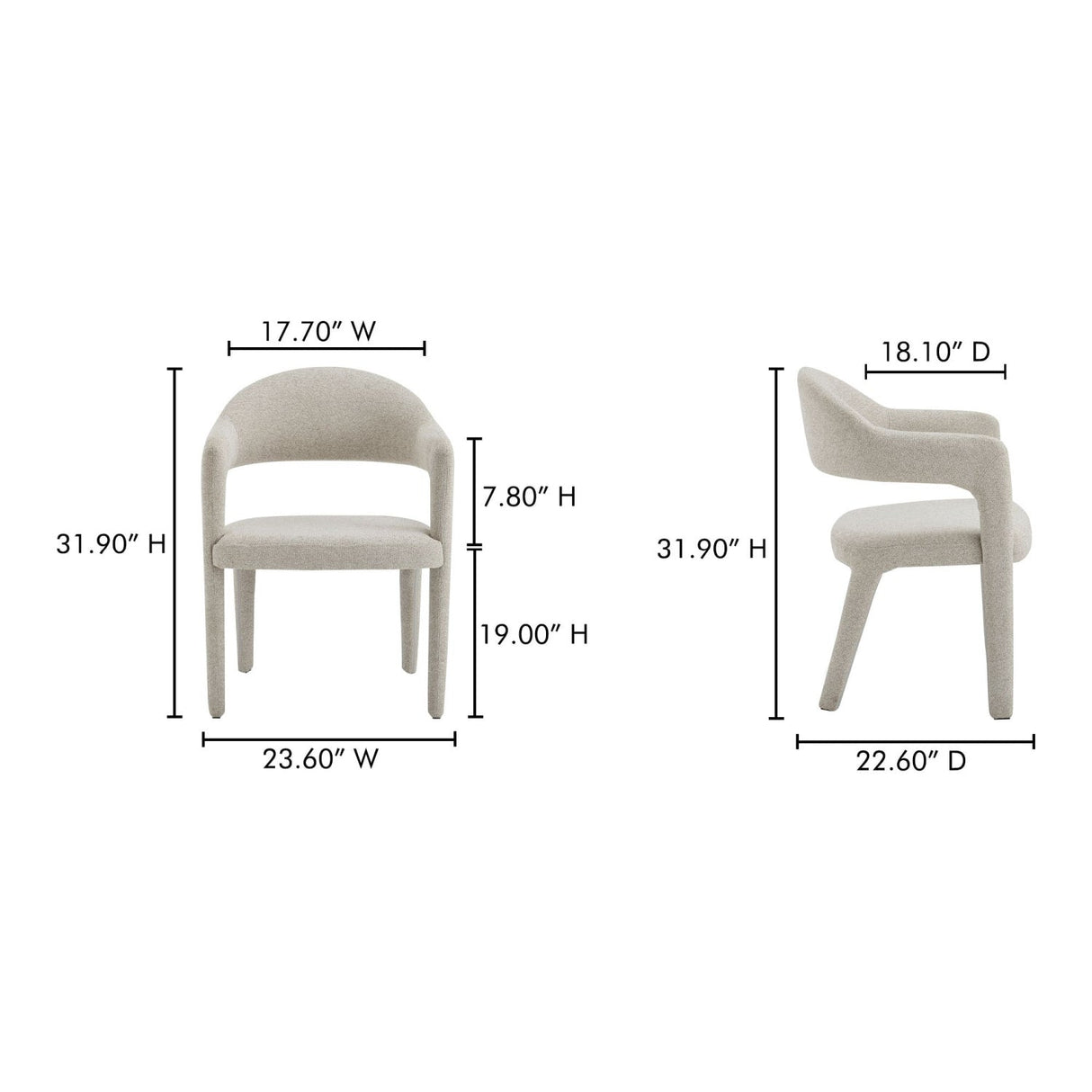 Modern European furniture - Upholstered Open-Back Dining Chair - www.oroa.com