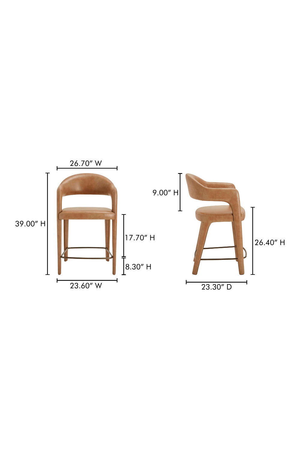 Modern European furniture - Open Barrel-Back Counter Stool - www.oroa.com