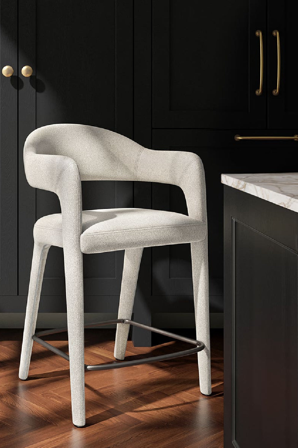 Modern European furniture - Open Barrel-Back Counter Stool - www.oroa.com