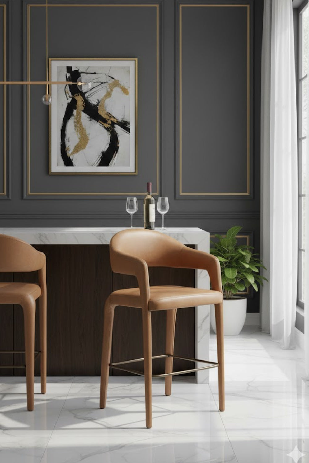 Modern European furniture - Open Barrel-Back Bar Stool - www.oroa.com