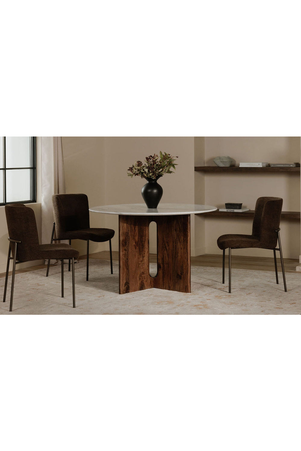 Modern European furniture - Blackened Bronze Frame Dining Chairs (2) - www.oroa.com
