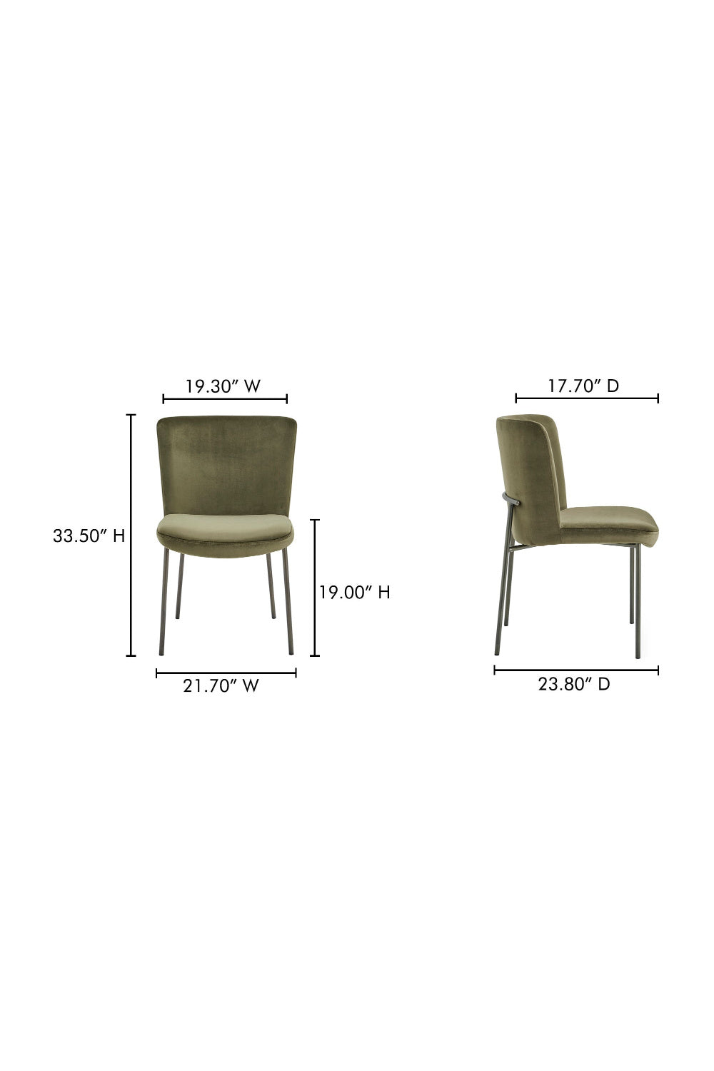 Modern European furniture - Blackened Bronze Frame Dining Chairs (2) - www.oroa.com