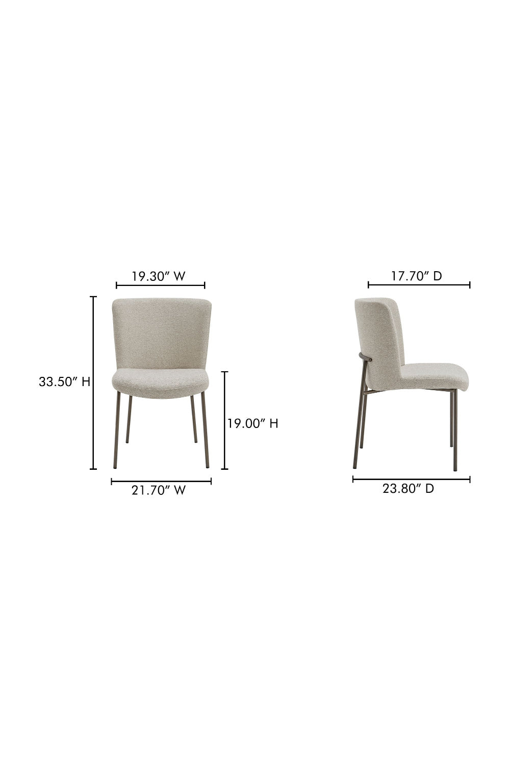 Modern European furniture - Blackened Bronze Frame Dining Chairs (2) - www.oroa.com