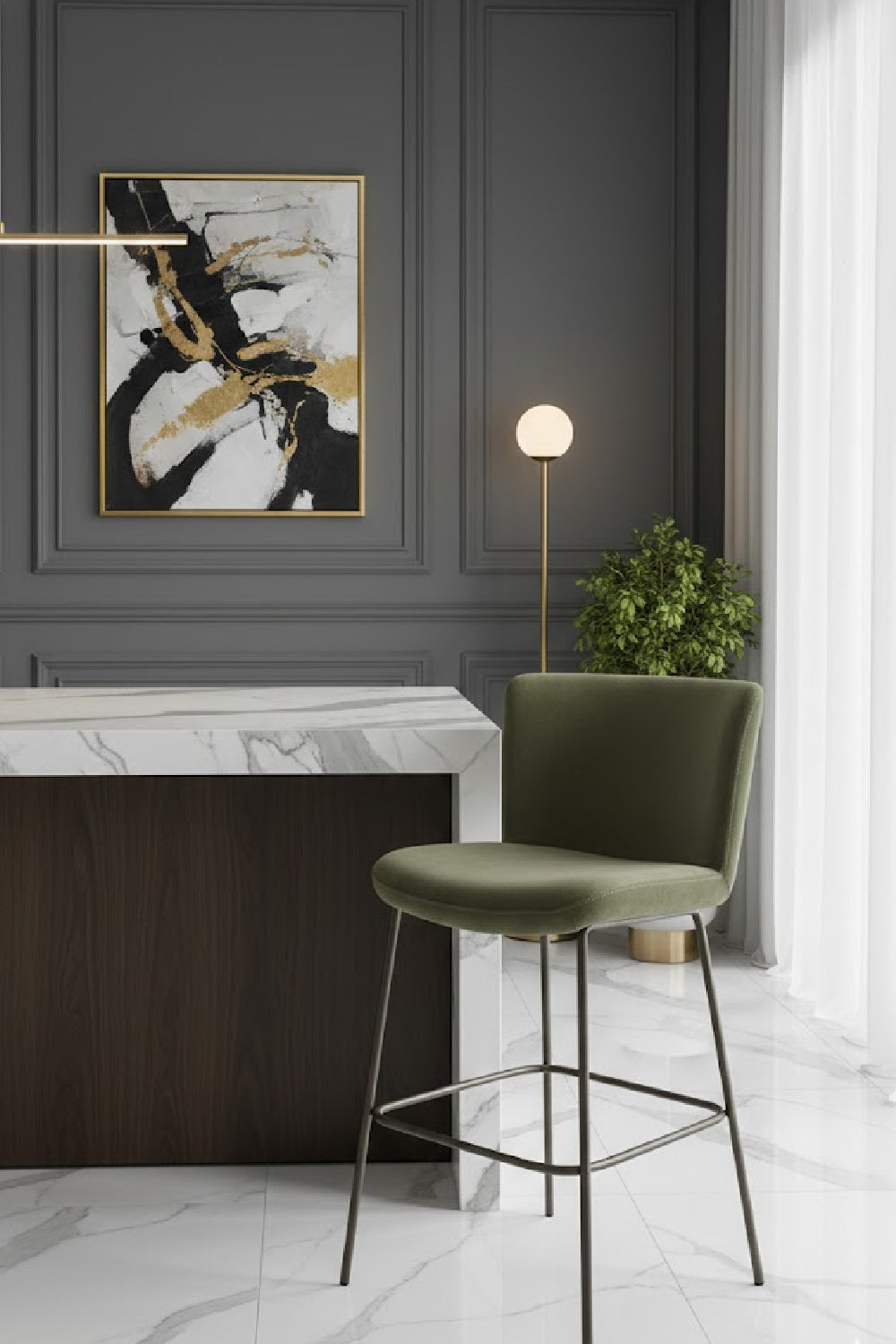 Modern European furniture - Thin Metal Frame Bar Stool - www.oroa.com