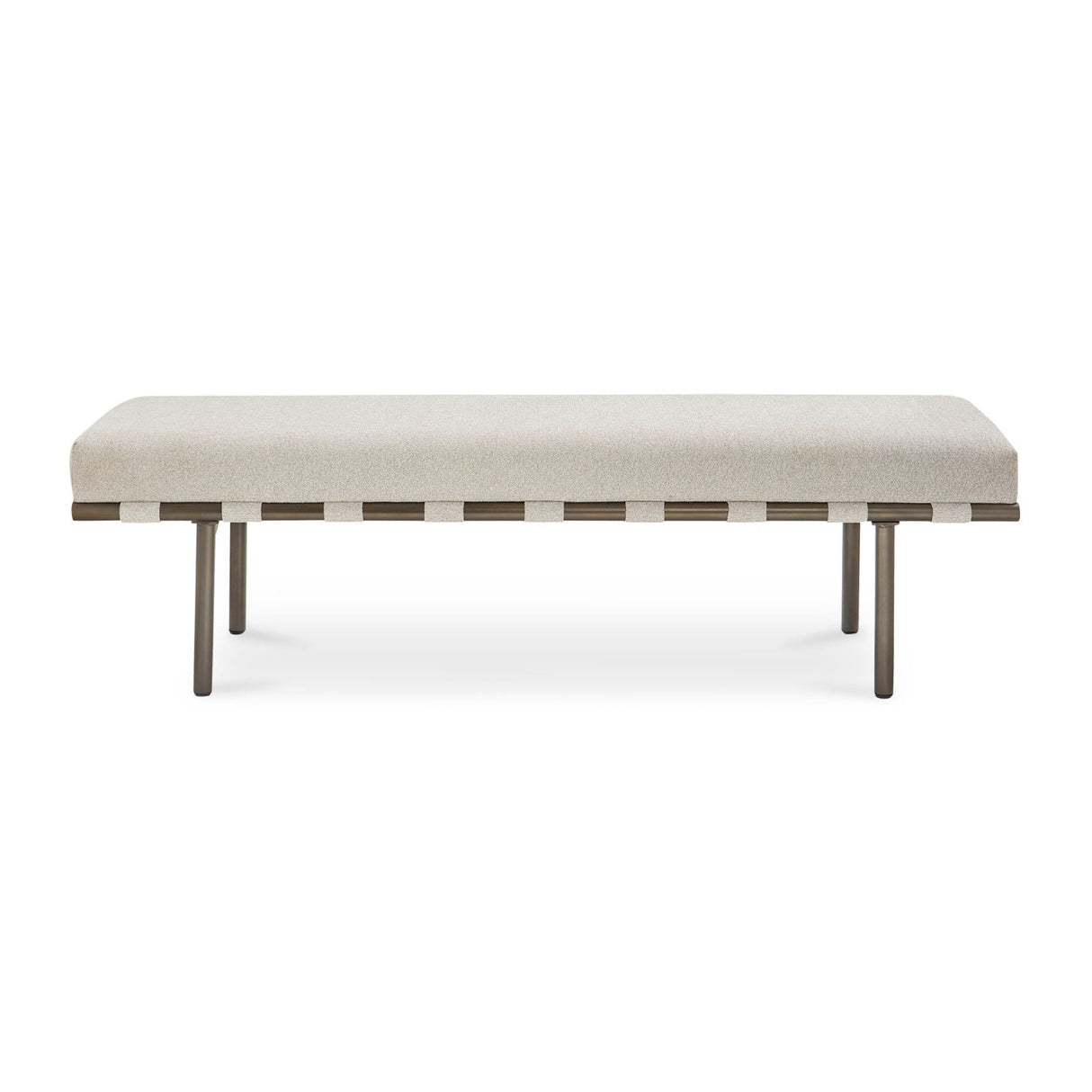 Modern European furniture - Beige Upholstered Dining Bench - www.oroa.com