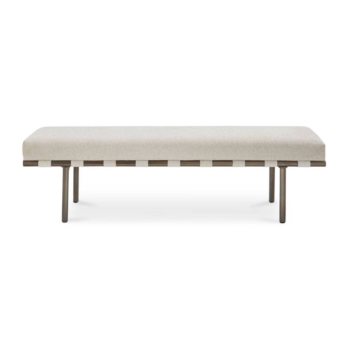 Modern European furniture - Beige Upholstered Dining Bench - www.oroa.com