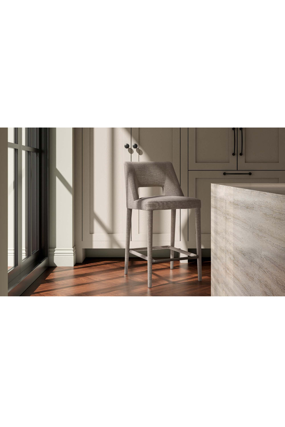 Modern European furniture - Carved Back Counter Stool - www.oroa.com