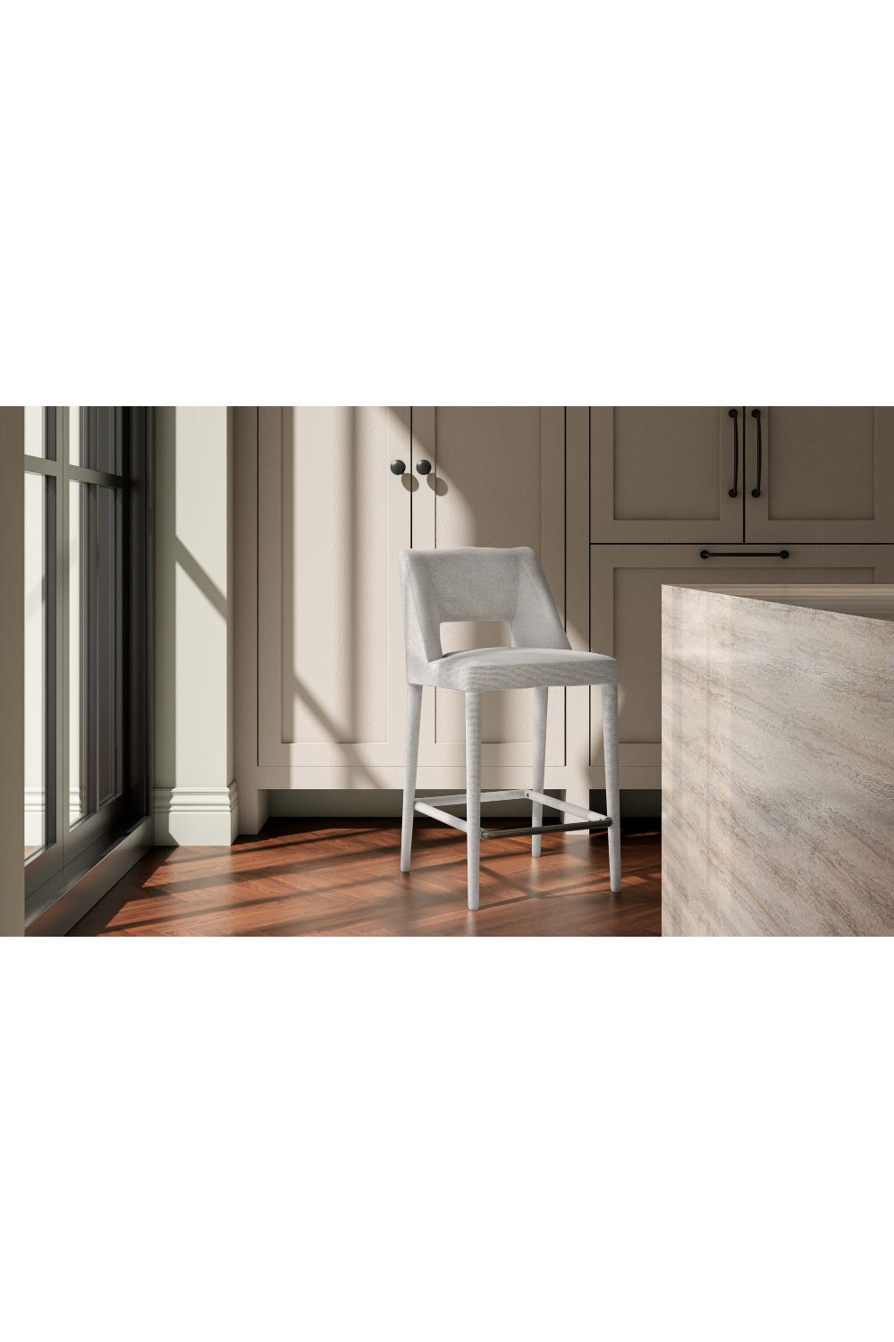 Modern European furniture - Carved Back Counter Stool - www.oroa.com