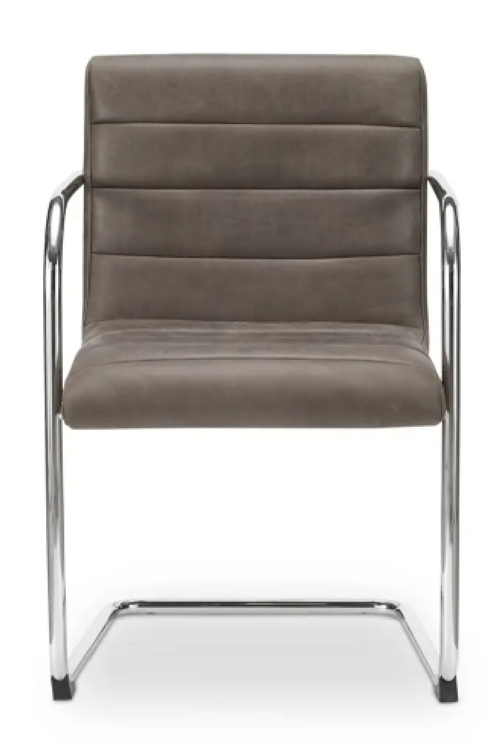 Modern European furniture - Cantilevered Brown Leather Dining Chairs (2) - www.oroa.com