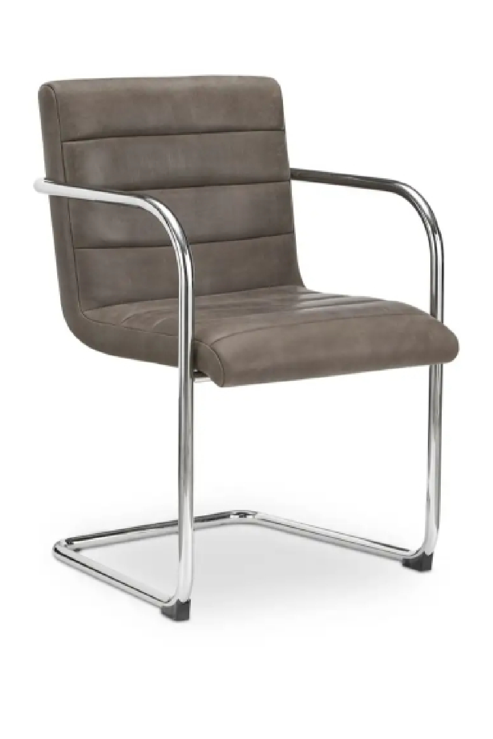 Modern European furniture - Cantilevered Brown Leather Dining Chairs (2) - www.oroa.com
