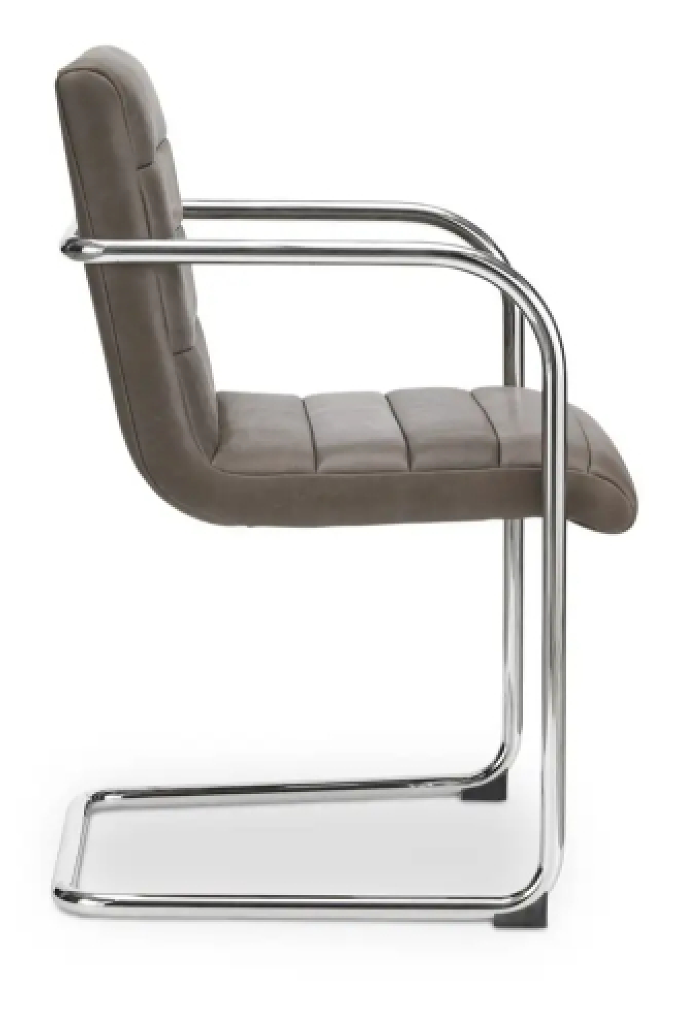 Modern European furniture - Cantilevered Brown Leather Dining Chairs (2) - www.oroa.com