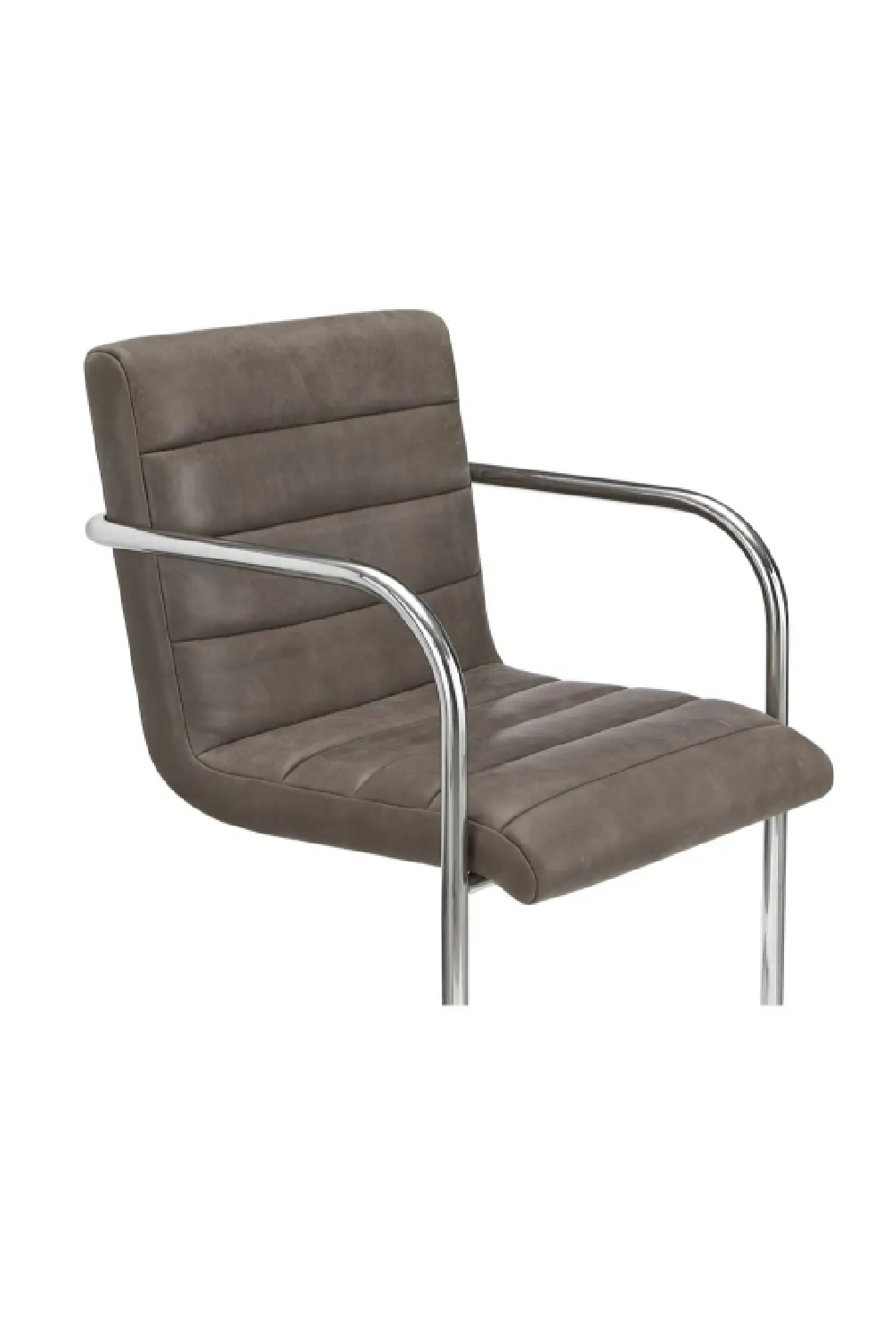 Modern European furniture - Cantilevered Brown Leather Dining Chairs (2) - www.oroa.com
