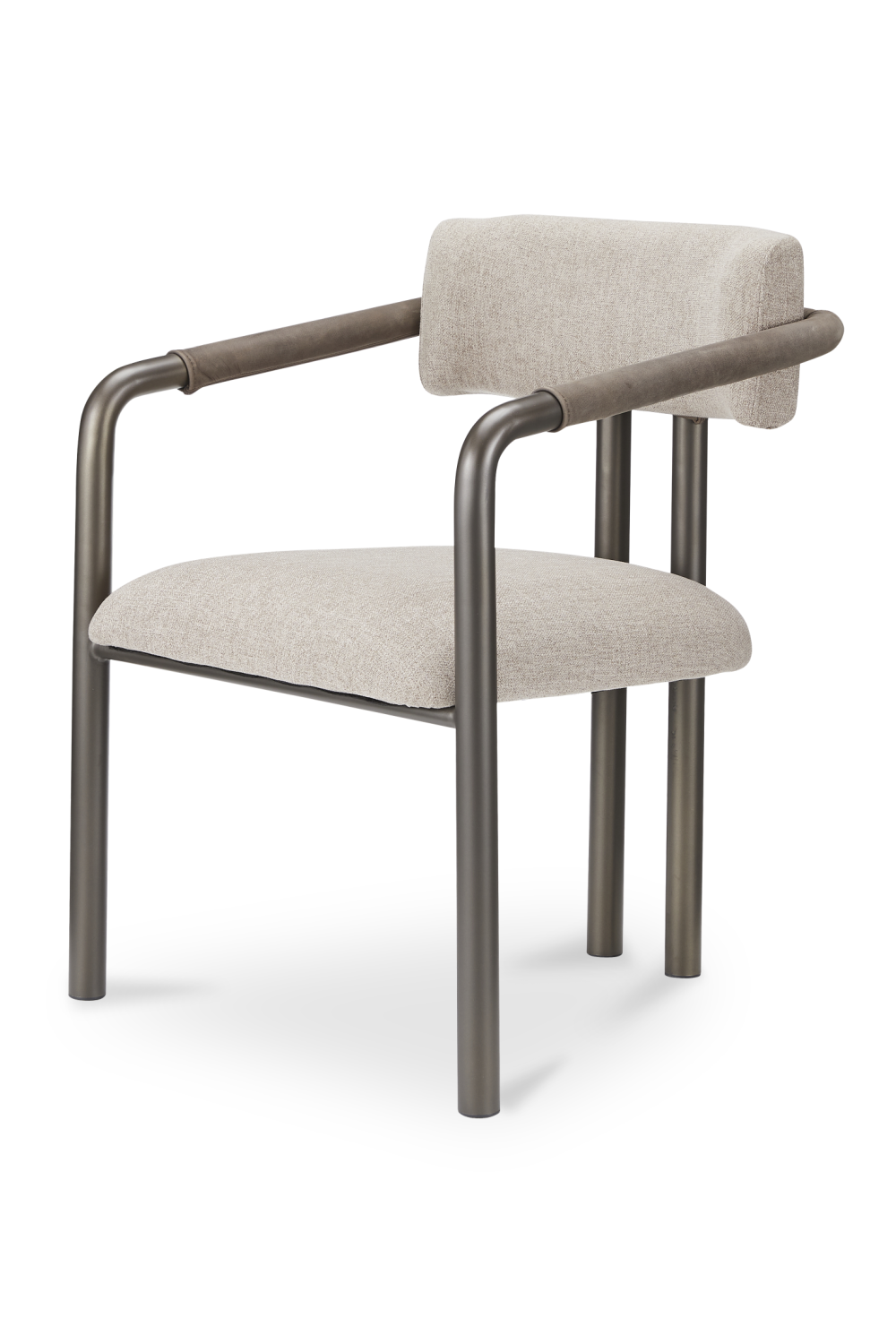 Modern European furniture - Brown Fabric Dining Chair - www.oroa.com