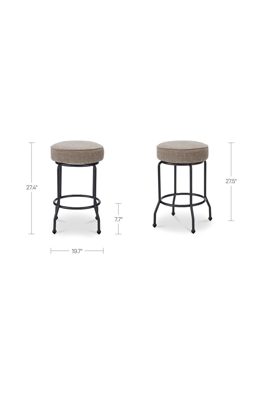 Modern European furniture - Padded Seat Swivel Counter Stool - www.oroa.com