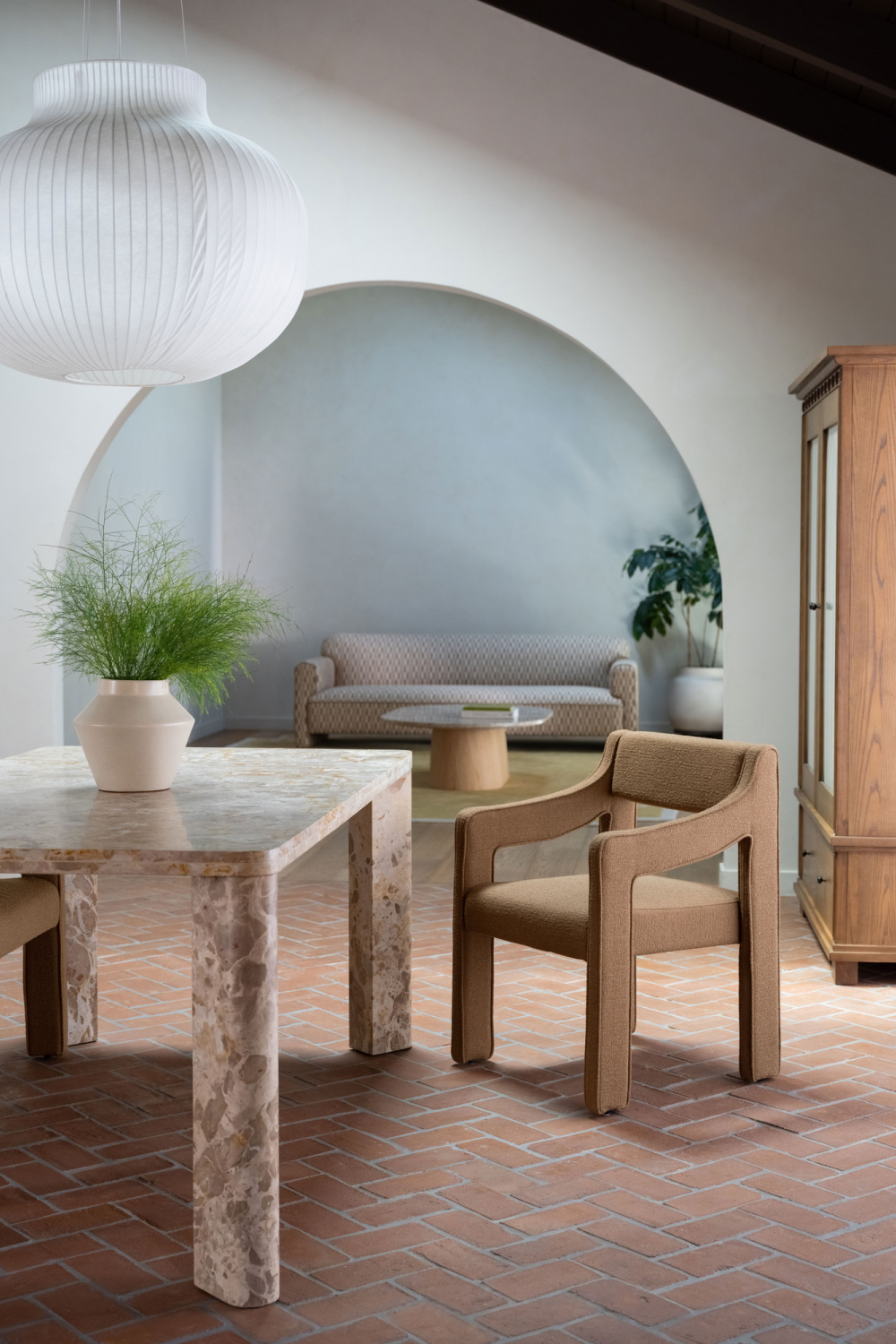 Modern European furniture - Upholstered Sloped-Arm Dining Chair - www.oroa.com