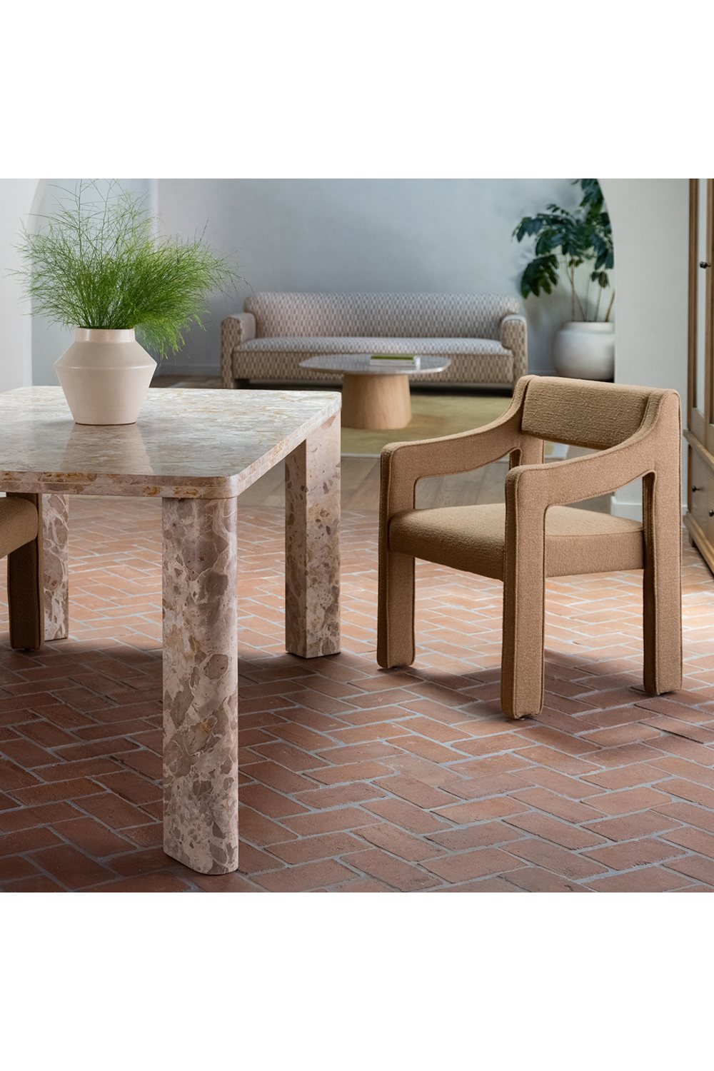 Upholstered Sloped-Arm Dining Chair | Oroa.com