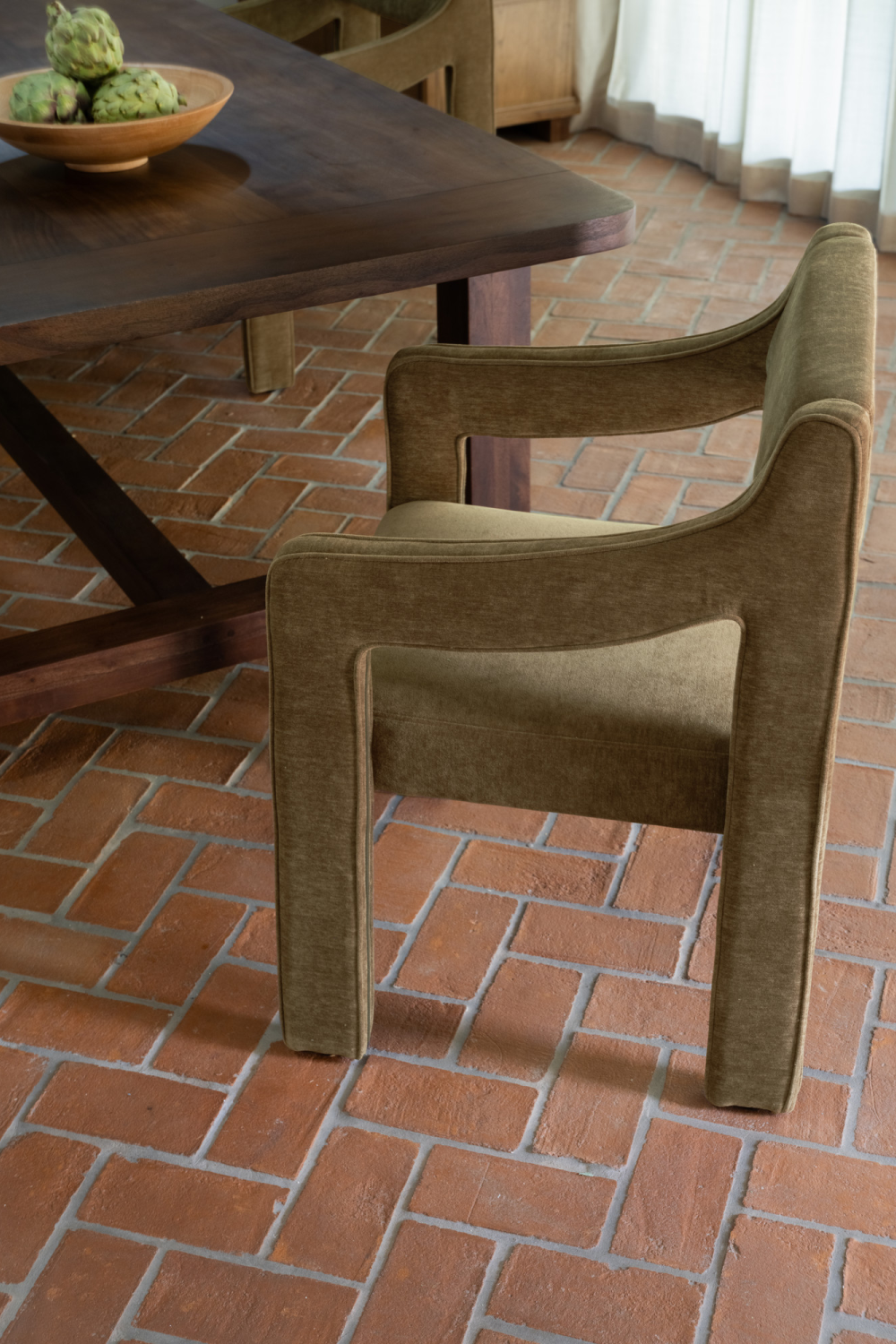 Modern European furniture - Upholstered Sloped-Arm Dining Chair - www.oroa.com