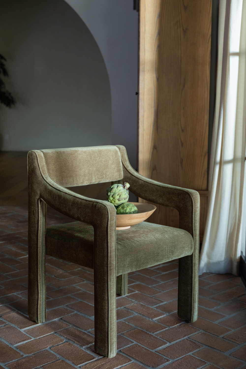 Modern European furniture - Upholstered Sloped-Arm Dining Chair - www.oroa.com