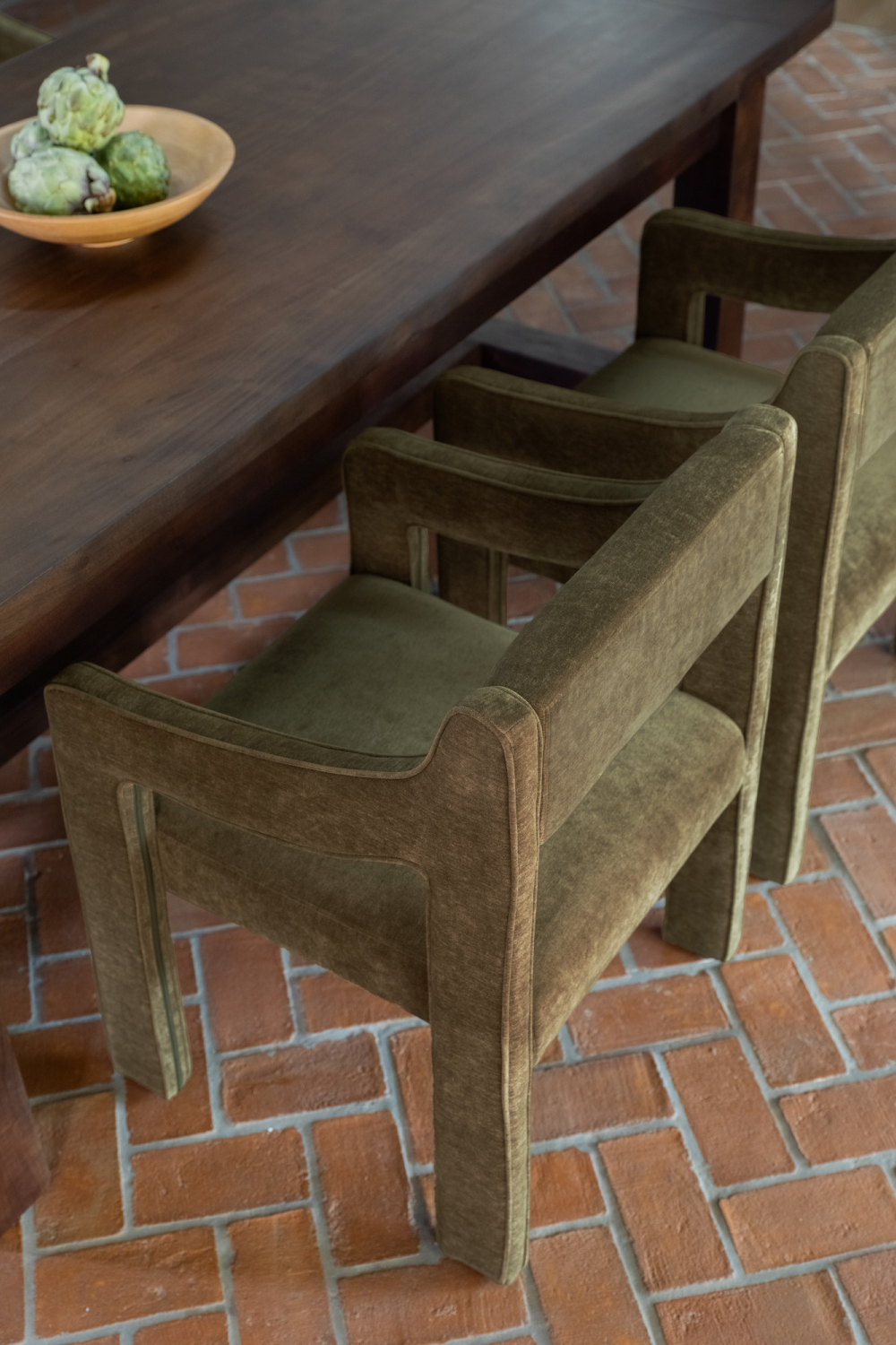 Modern European furniture - Upholstered Sloped-Arm Dining Chair - www.oroa.com