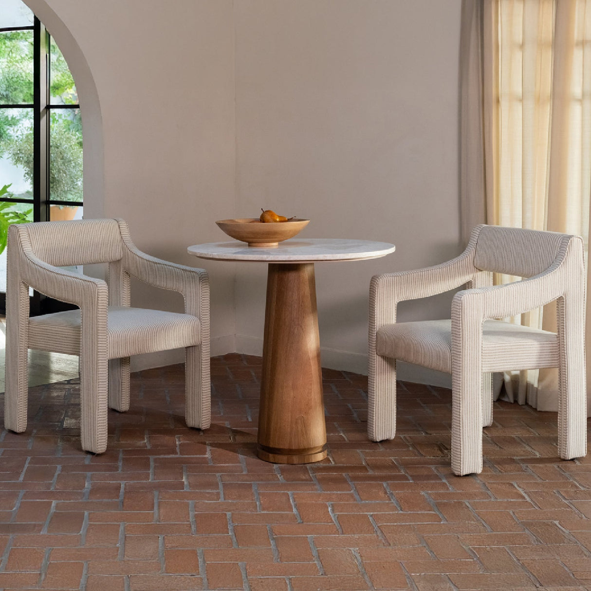 Modern European furniture - Upholstered Sloped-Arm Dining Chair - www.oroa.com