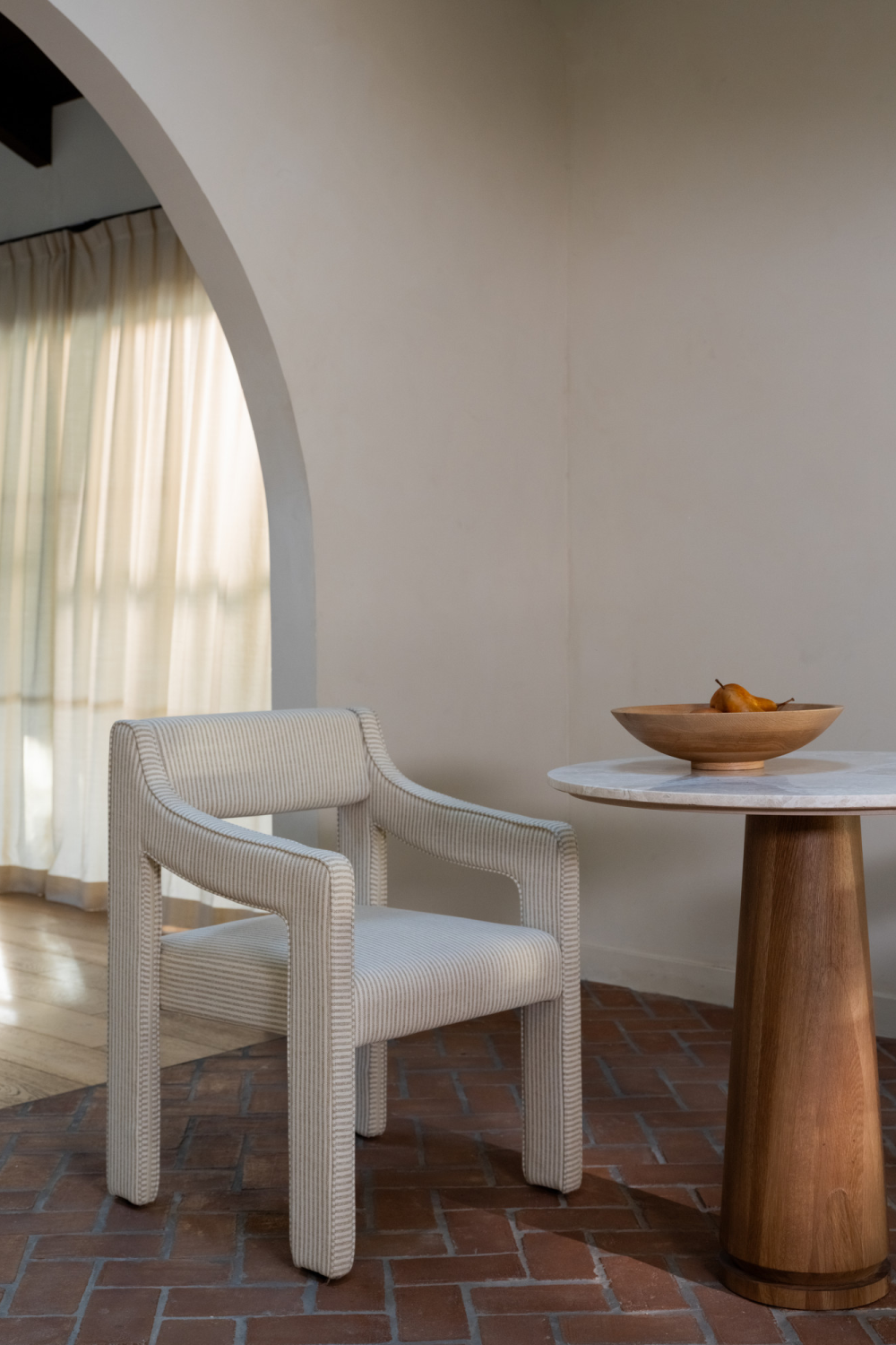 Modern European furniture - Upholstered Sloped-Arm Dining Chair - www.oroa.com