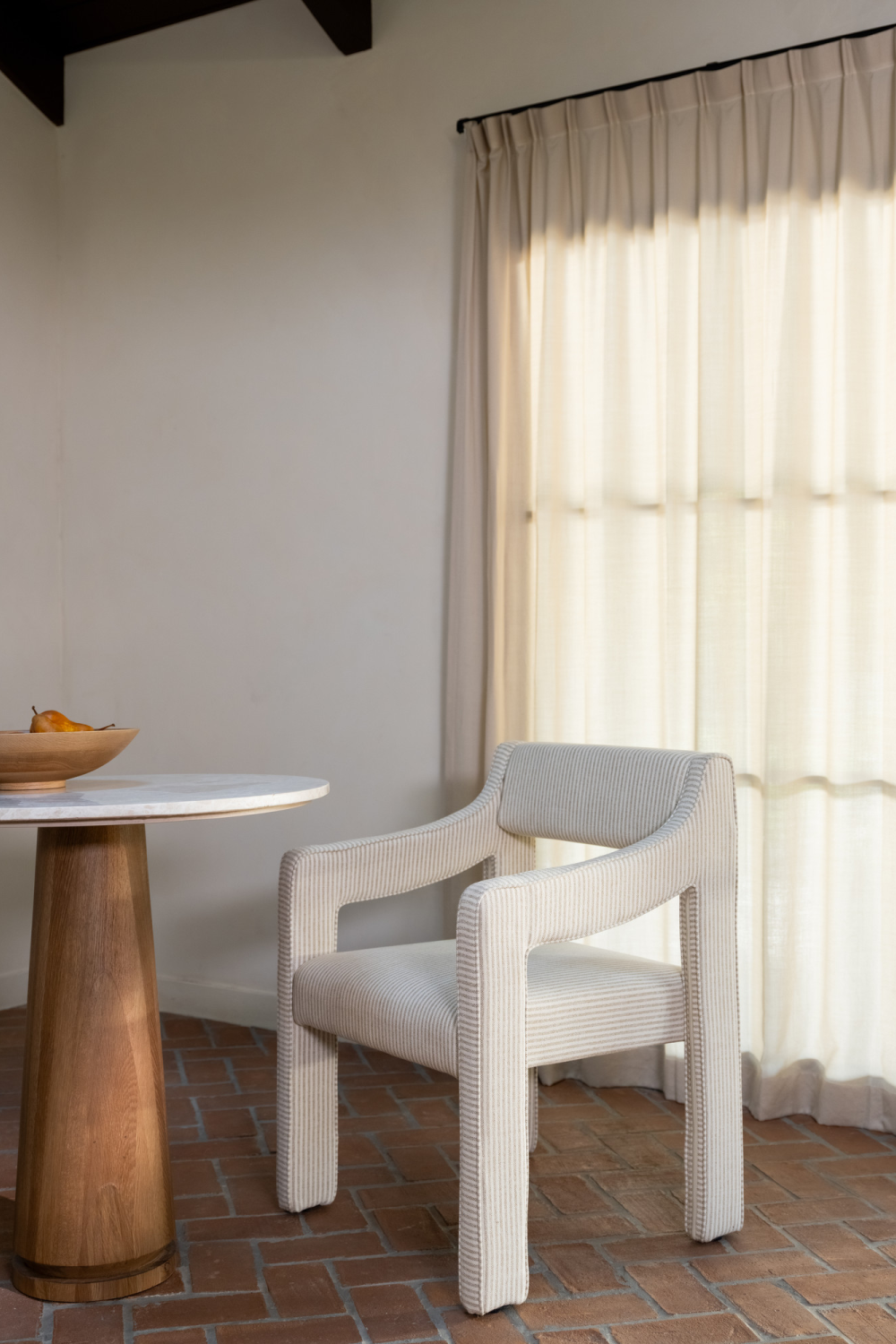 Modern European furniture - Upholstered Sloped-Arm Dining Chair - www.oroa.com