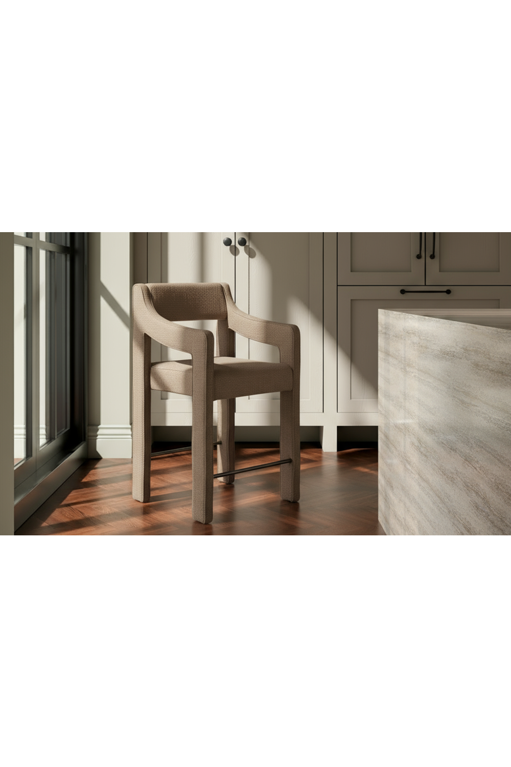 Upholstered Sloped-Arm Counter Stool | Oroa.com