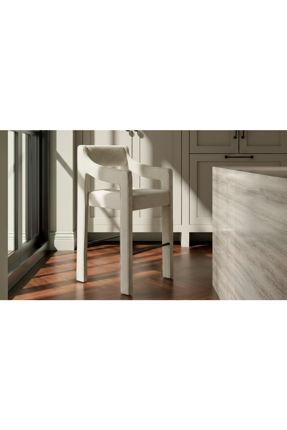 Upholstered Sloped-Arm Counter Stool | Novi Living Elise | Oroa.com