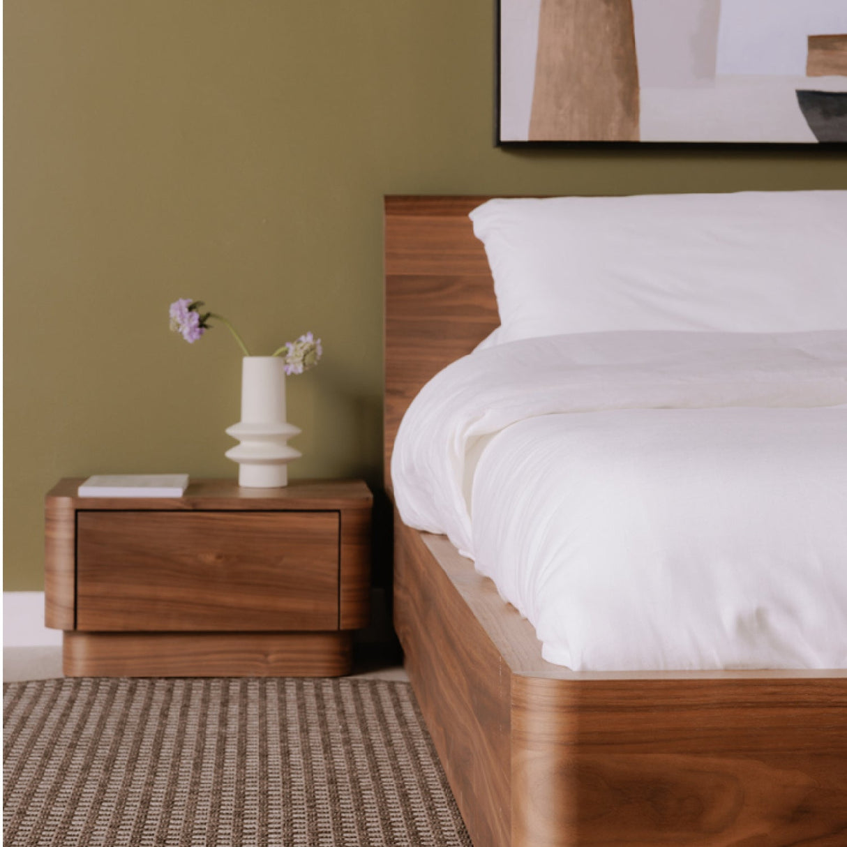 Modern European furniture - 1-Drawer Wooden Nightstand S - www.oroa.com