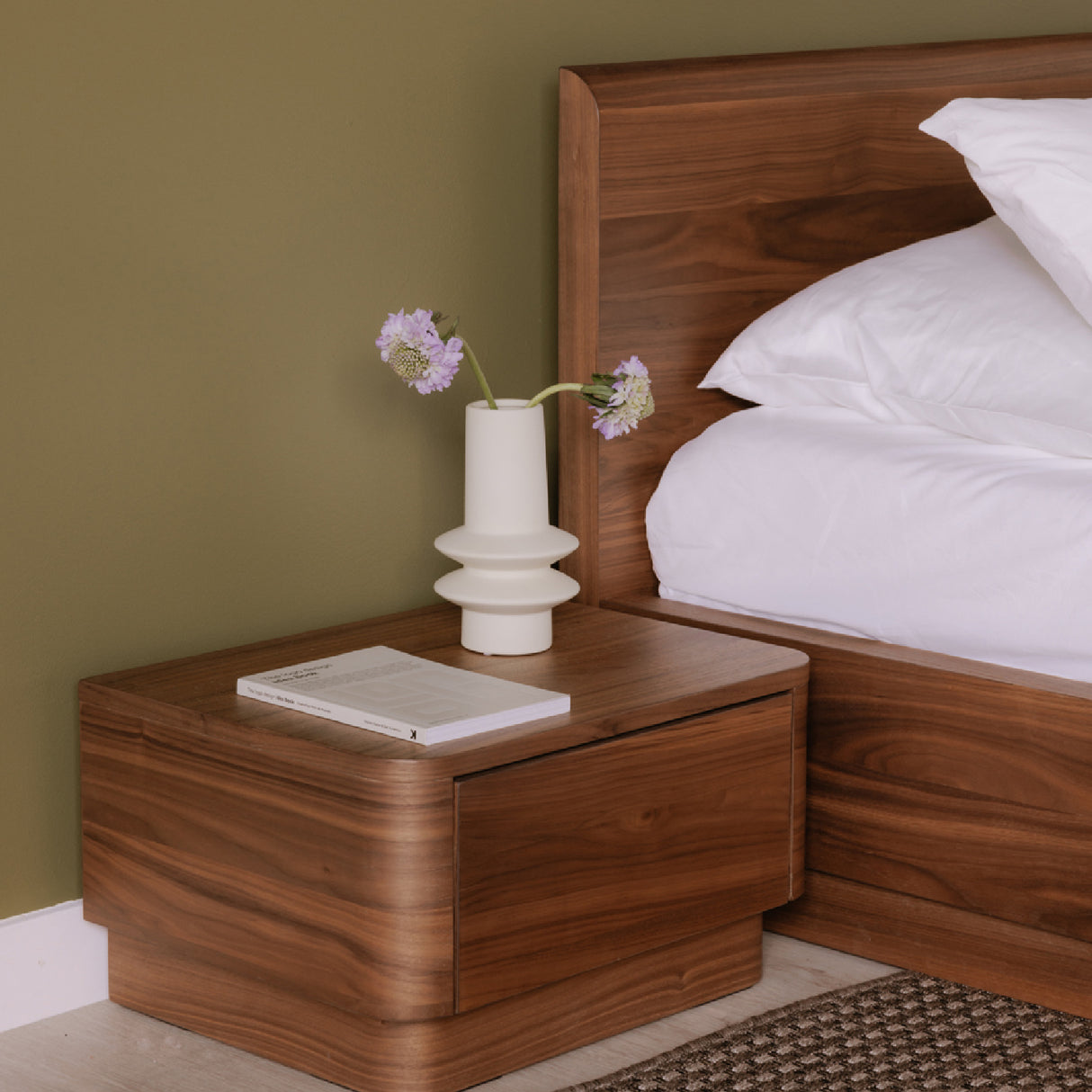 Modern European furniture - 1-Drawer Wooden Nightstand S - www.oroa.com