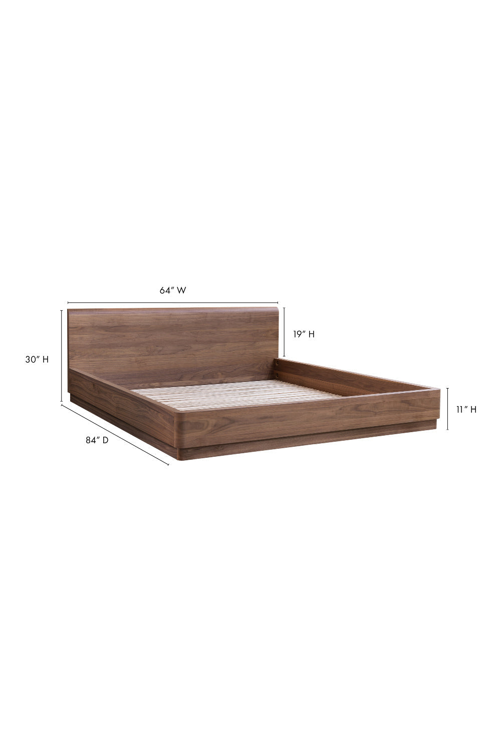 Modern European furniture - Walnut Veneer Bed - www.oroa.com