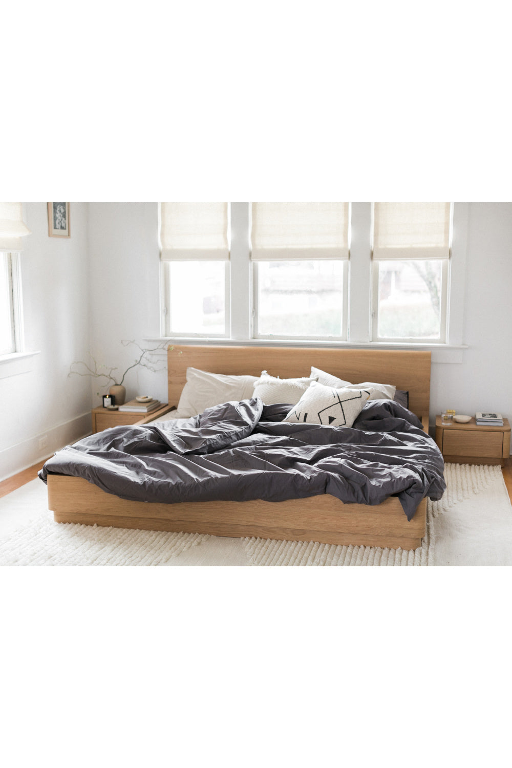 Modern European furniture - Light Oak Scandinavian Bed - www.oroa.com
